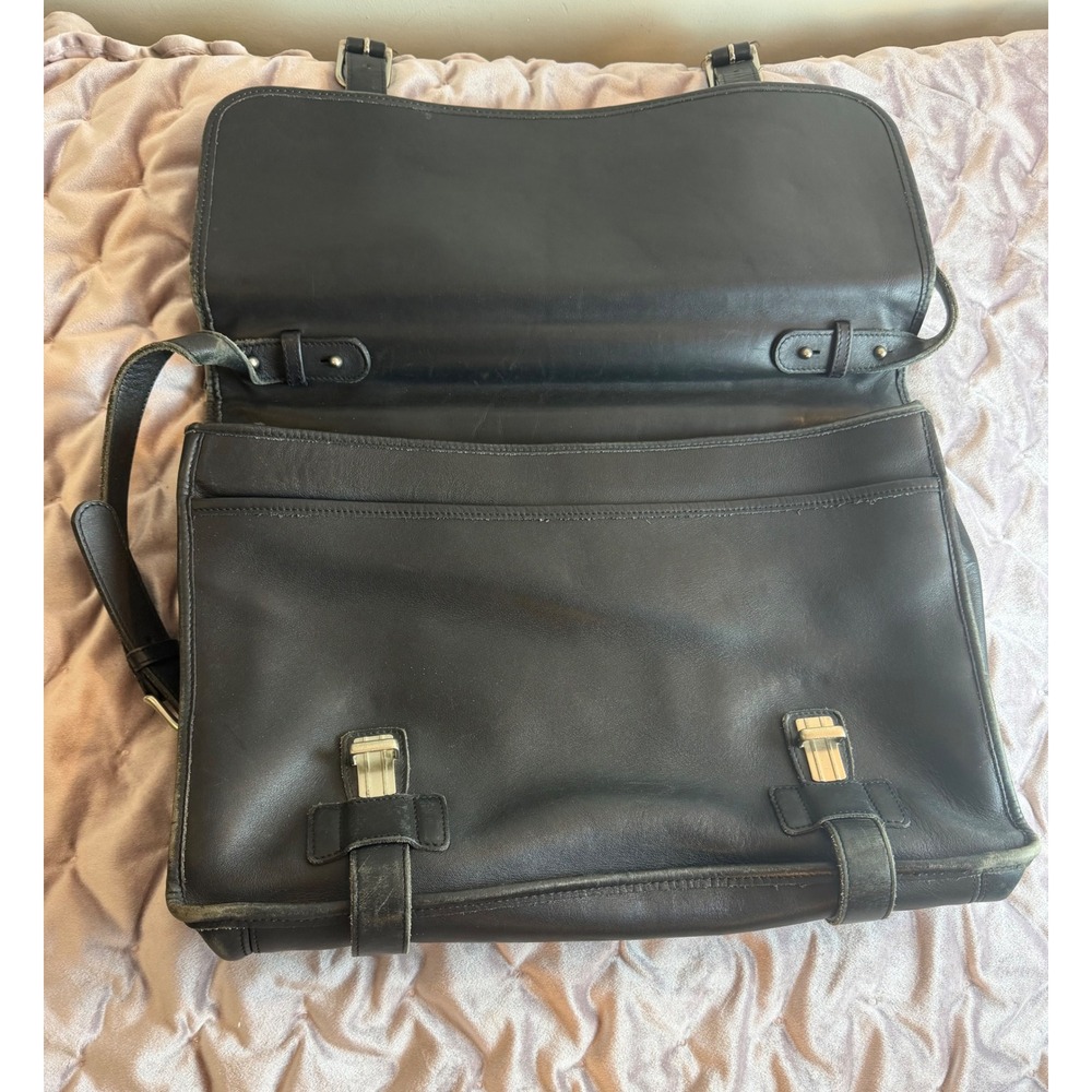 Flawed Gem! Coach Lexington Briefcase Blk Leather Messenger Bag A2S5325 Academia - Picture 12 of 15